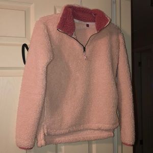 Puffy pink pullover